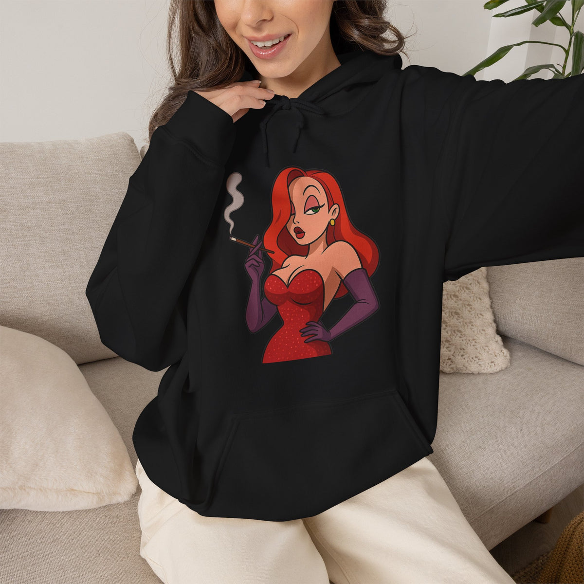 Vert Jessica Rabbit Vintage Style Unisex Graphic Hoodie