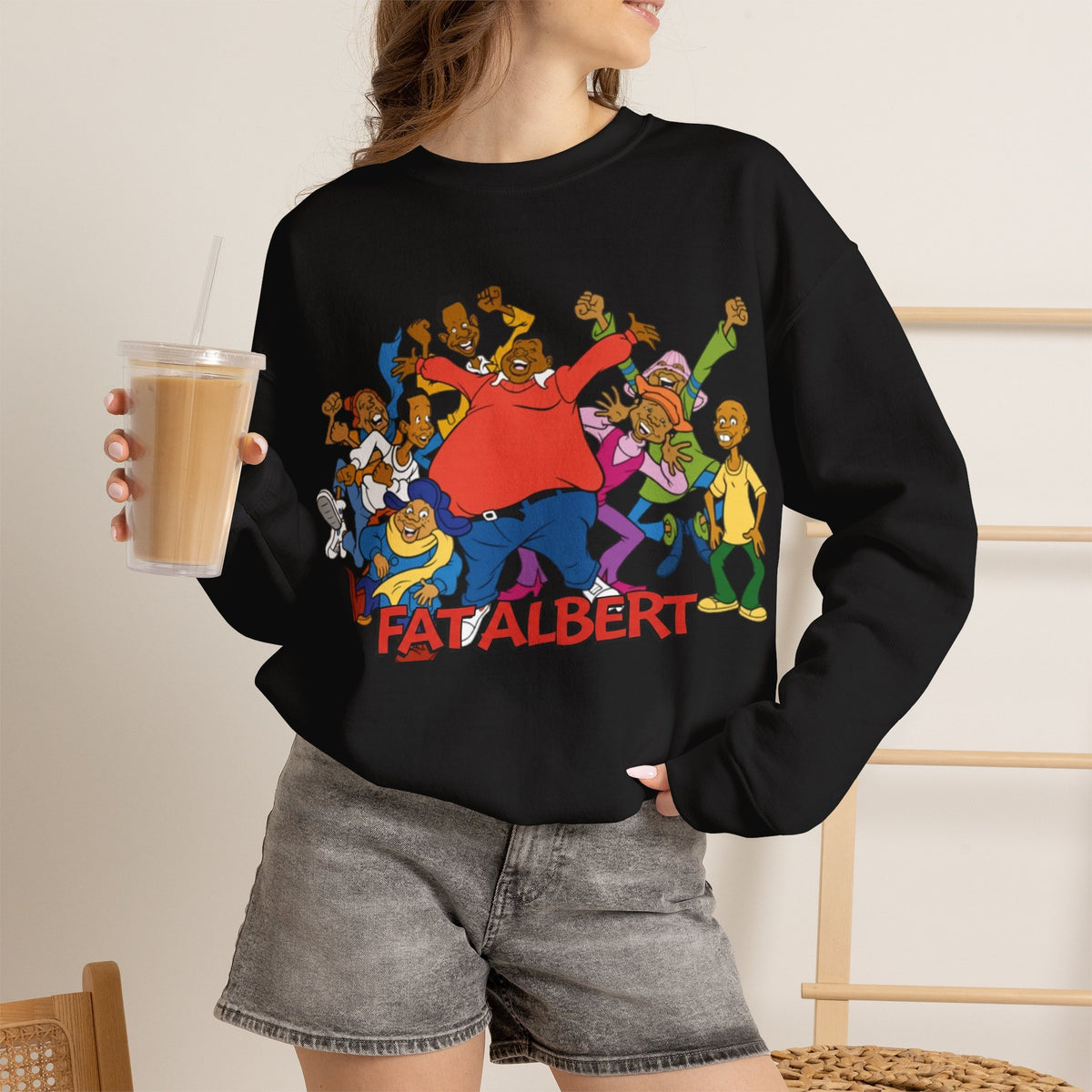 Vert Fat Albert Vintage Style Unisex Graphic Crewneck Sweatshirt