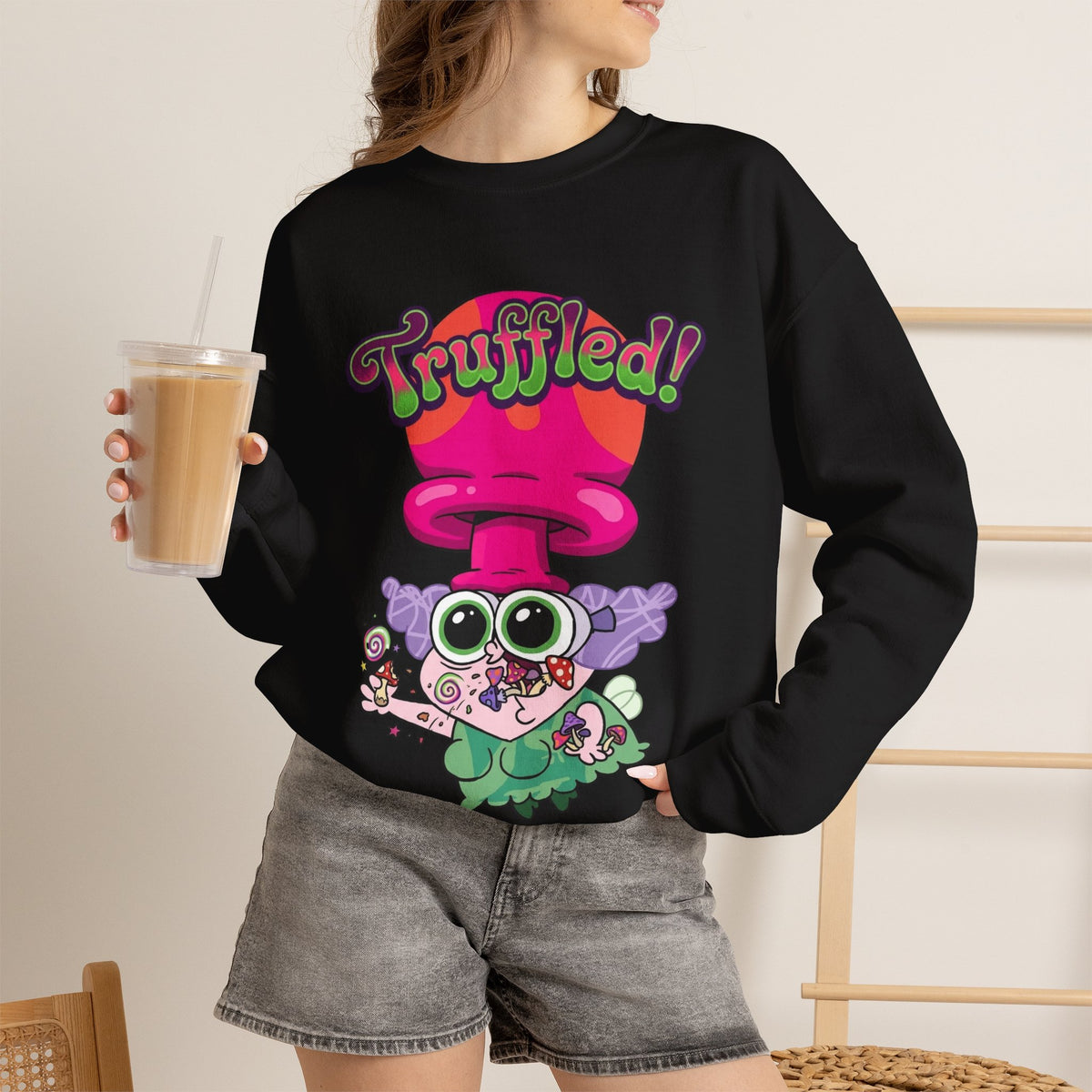 Vert Truffles Psychedelic Vintage Style Unisex Graphic Crewneck Sweatshirt