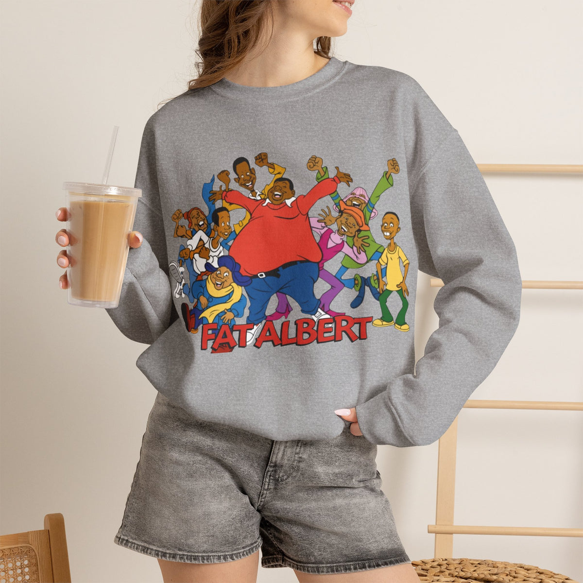Vert Fat Albert Vintage Style Unisex Graphic Crewneck Sweatshirt