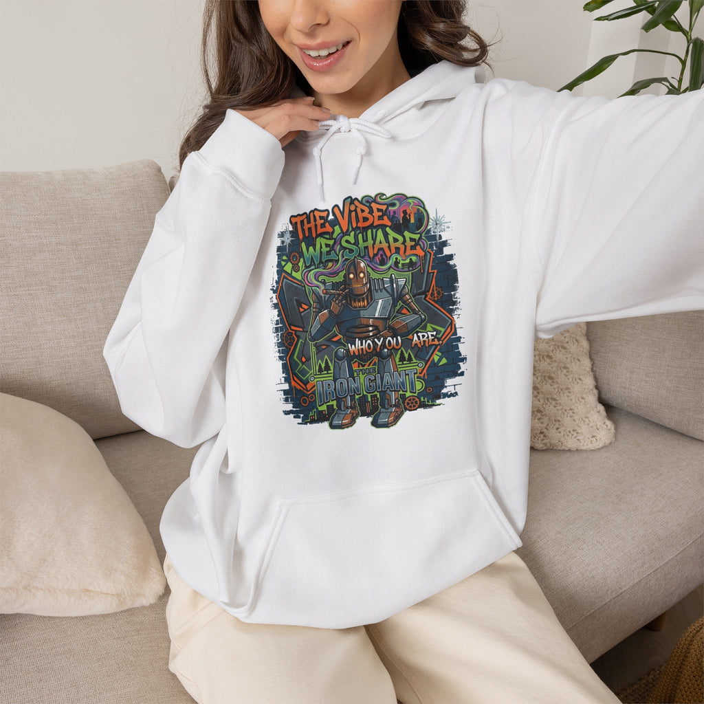 Vert Iron Giant Smoker Vintage Style Unisex Graphic Hoodie