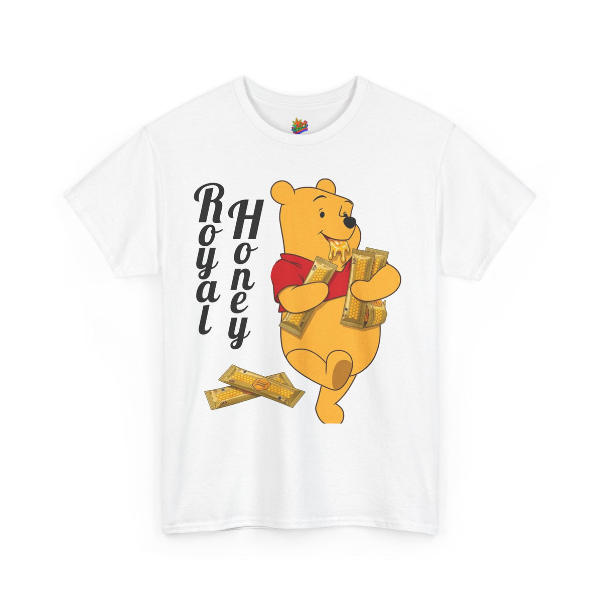 Vert Winnie The Pooh "Royal Honey" Vintage Style Unisex Cotton Graphic T-Shirt