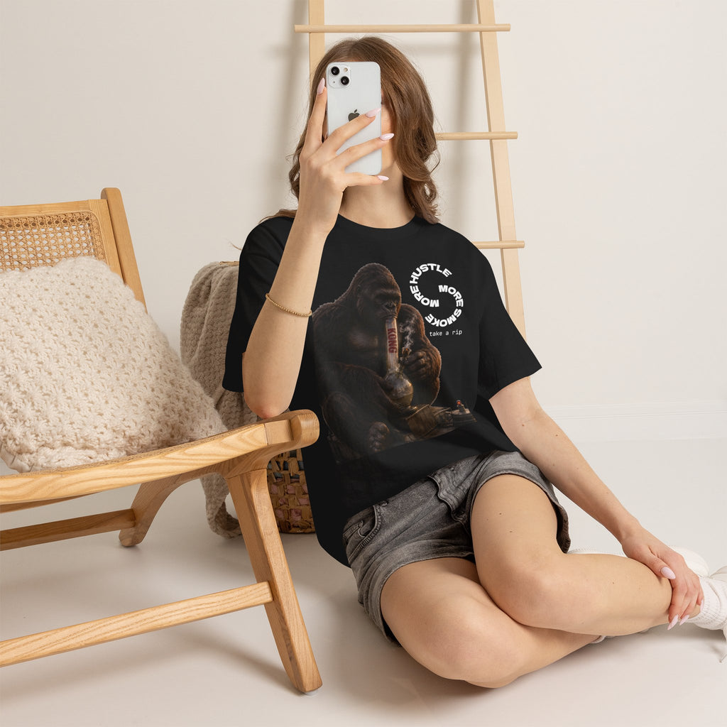 Vert King Kong Smoker Vintage Style Unisex Cotton Graphic T-Shirt