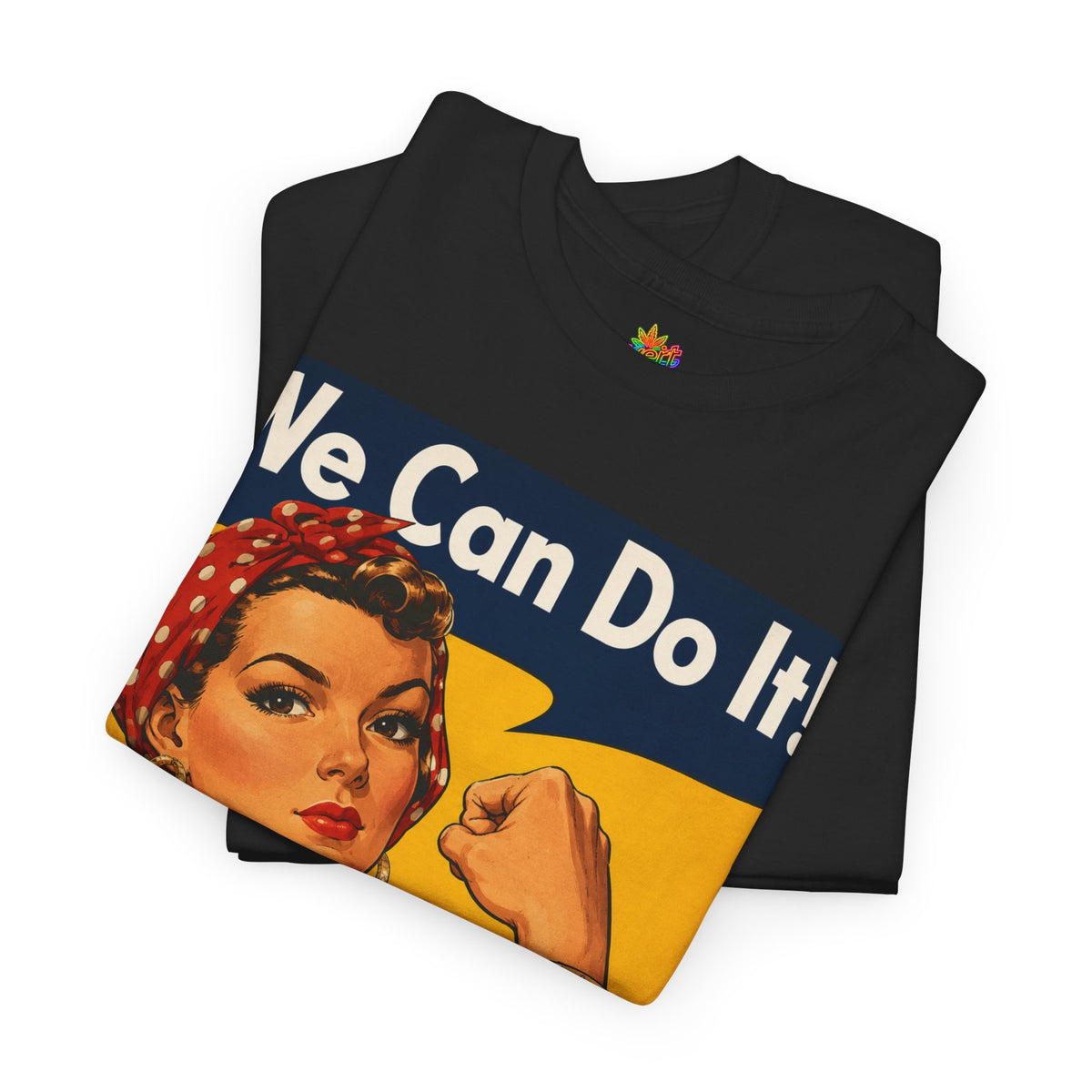 Vert "We Can Do It" Vintage Style Unisex Cotton Graphic T-Shirt