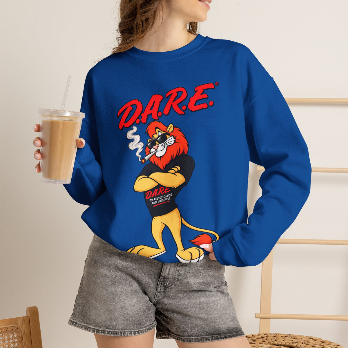 Vert D.A.R.E Vintage Style Unisex Graphic Crewneck Sweatshirt