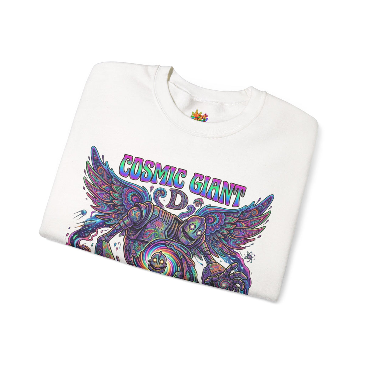 Vert Iron Giant Psychedelic Vintage Style Unisex Graphic Crewneck Sweatshirt