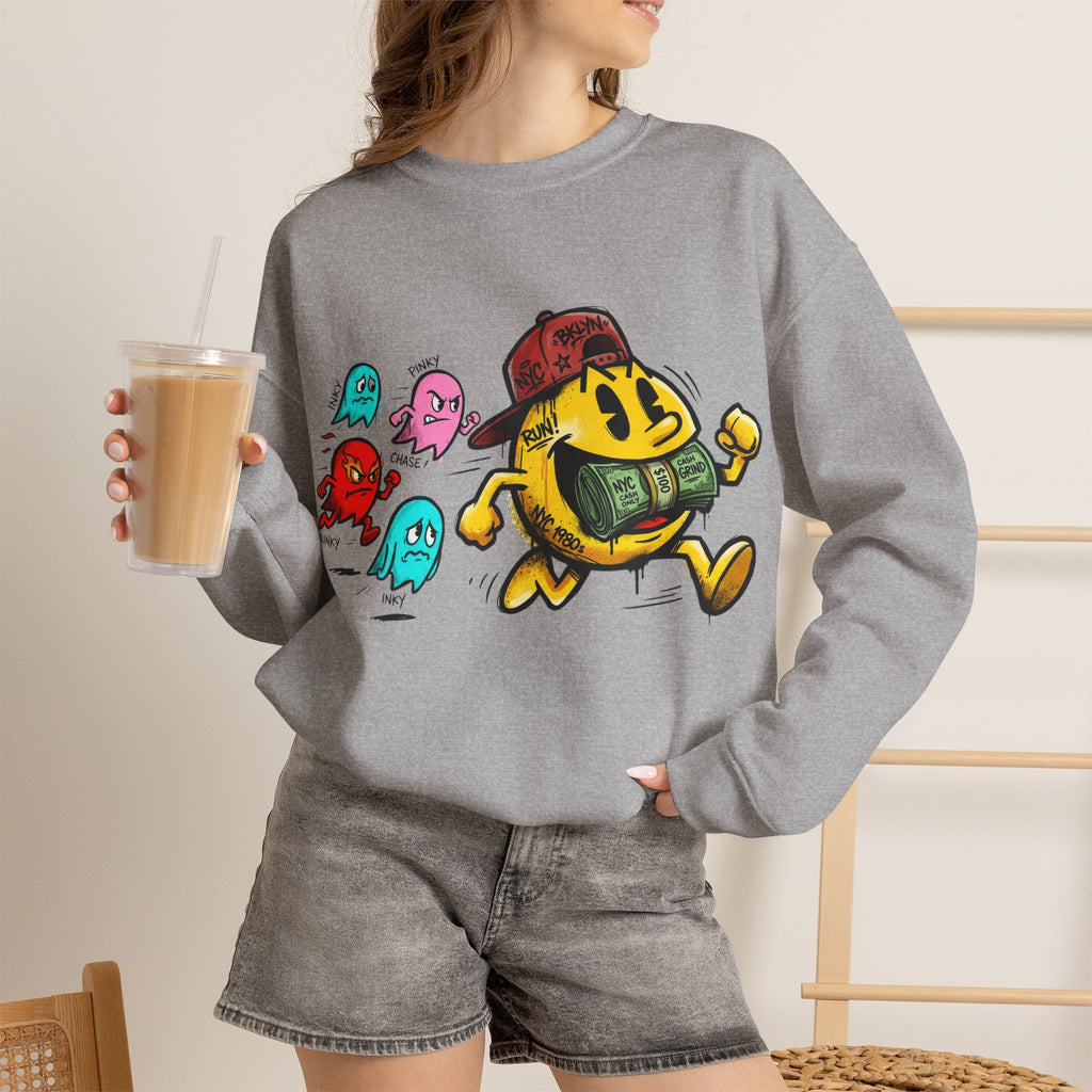 Vert NY Pac-Man Vintage Style Unisex Graphic Crewneck Sweatshirt