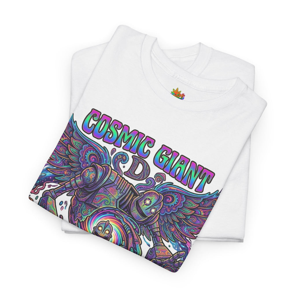 Vert Iron Giant Psychedelic Vintage Style Unisex Cotton Graphic T-Shirt