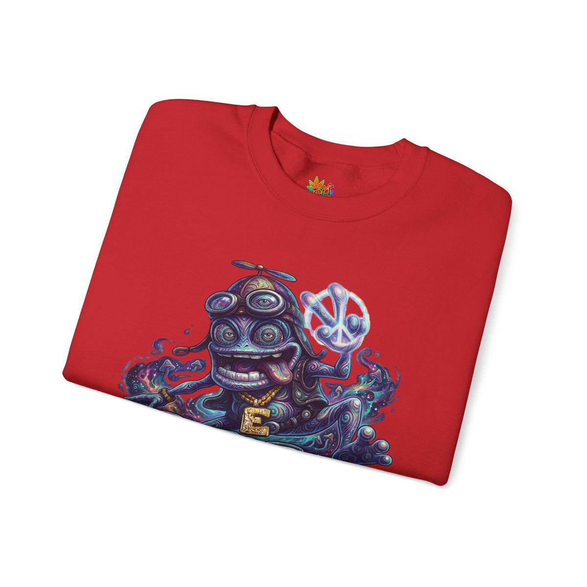 Vert Crazy Frog Psychedelic Vintage Style Unisex Graphic Crewneck Sweatshirt