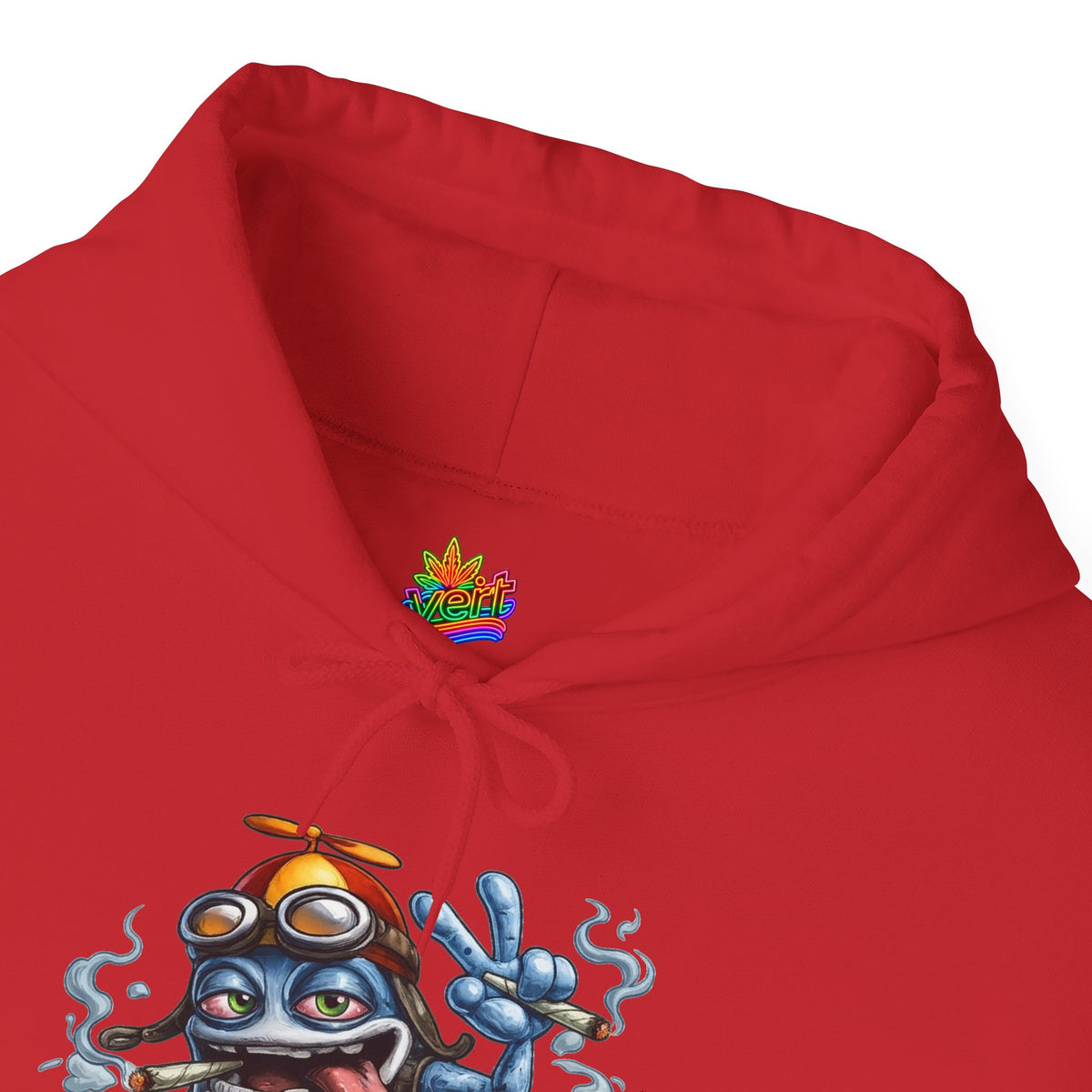 Vert Crazy Frog Smoker Vintage Style Unisex Graphic Hoodie