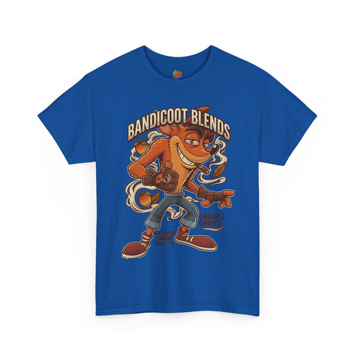 Vert Crash Bandicoot Smoker Vintage Style Unisex Cotton Graphic T-Shirt