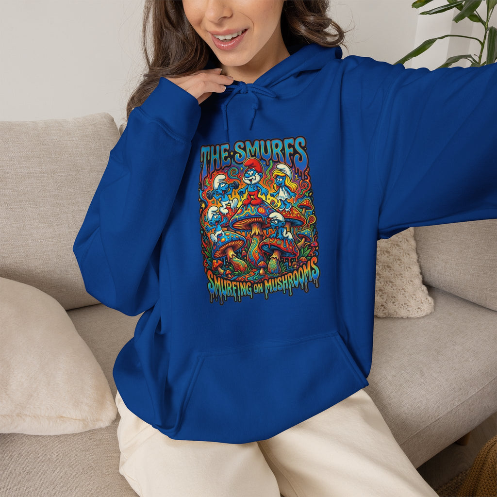 Vert Smurfs Psychedelic Vintage Style Unisex Graphic Hoodie