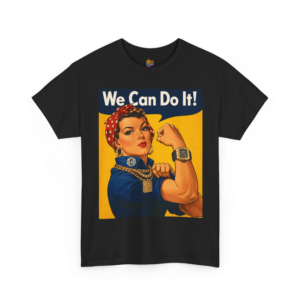 Vert "We Can Do It" Vintage Style Unisex Cotton Graphic T-Shirt