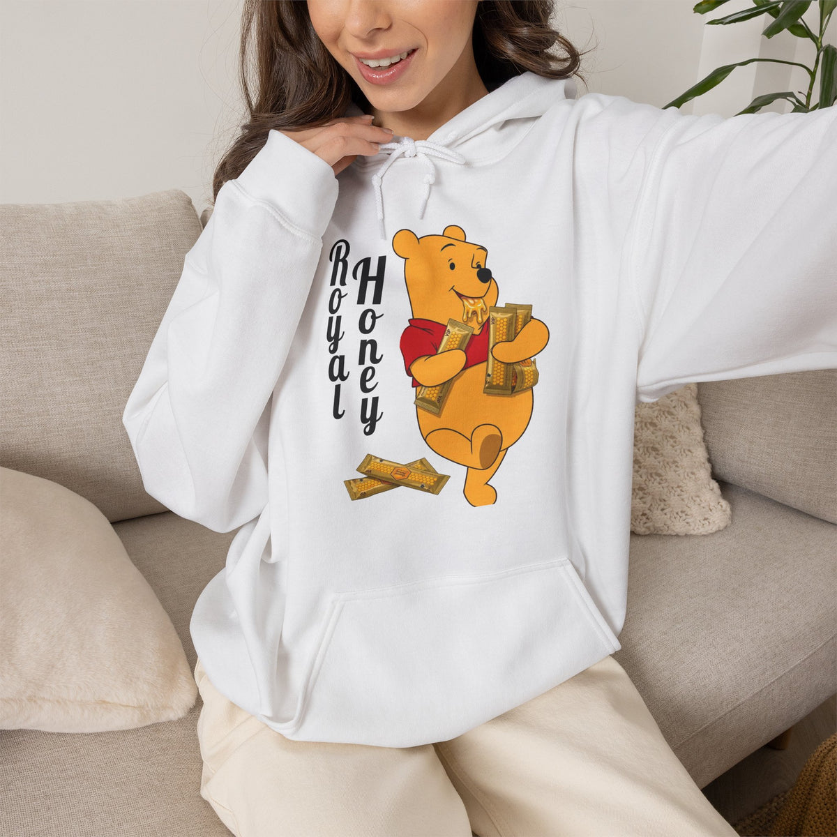 Vert Winnie The Pooh "Royal Honey" Vintage Style Unisex Hoodie