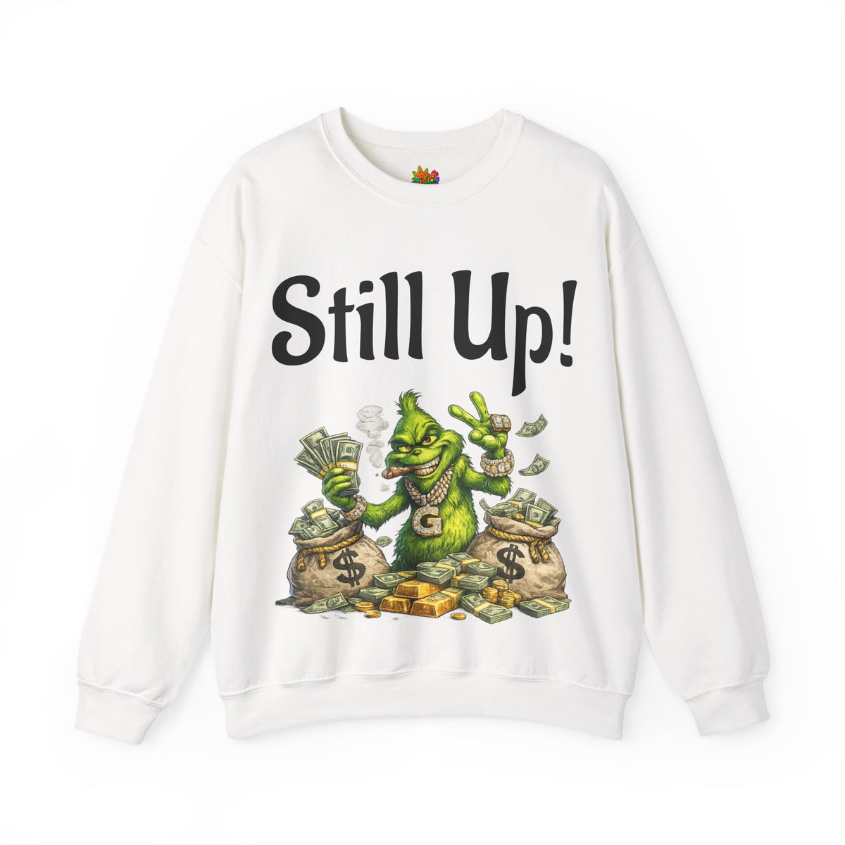 Vert Grinch Smoker Vintage Style Unisex Graphic Crewneck Sweatshirt