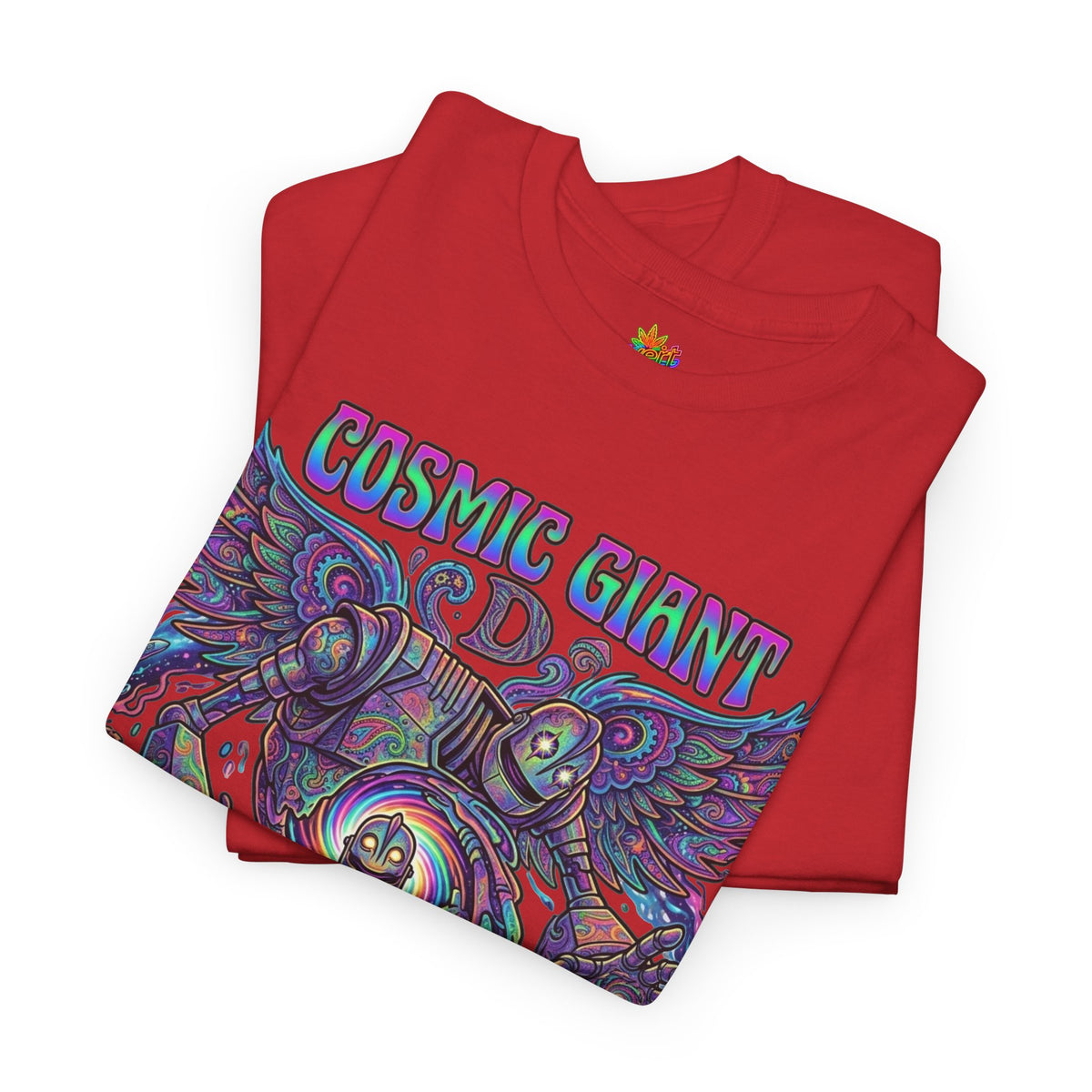 Vert Iron Giant Psychedelic Vintage Style Unisex Cotton Graphic T-Shirt