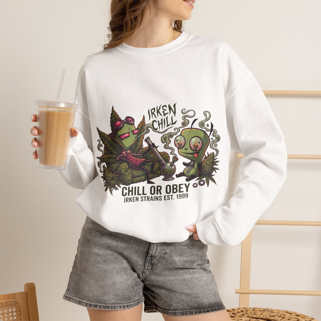 Vert Invader Zim Smoker Vintage Style Unisex Graphic Crewneck Sweatshirt