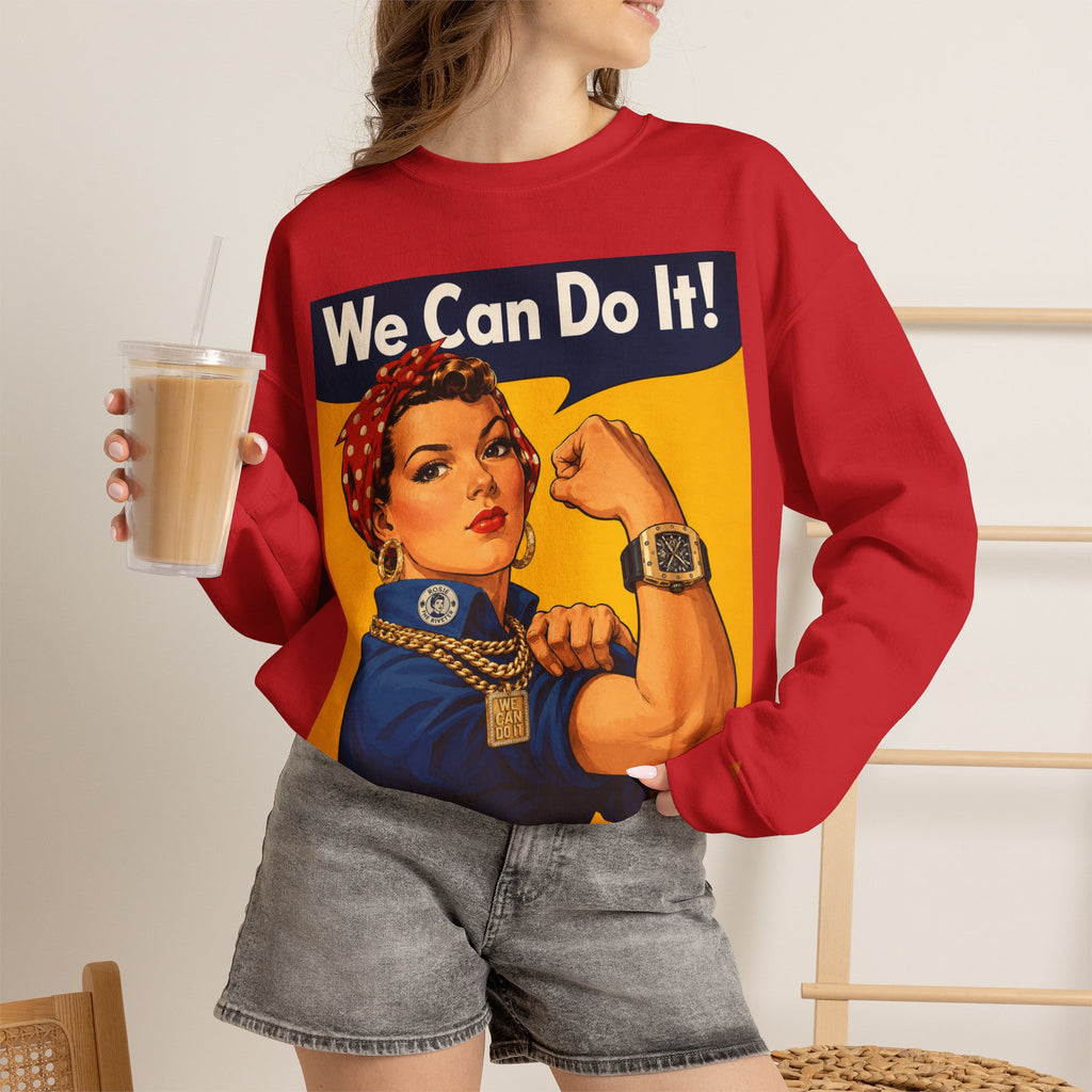 Vert "We Can Do It" Vintage Style Unisex Graphic Crewneck Sweatshirt