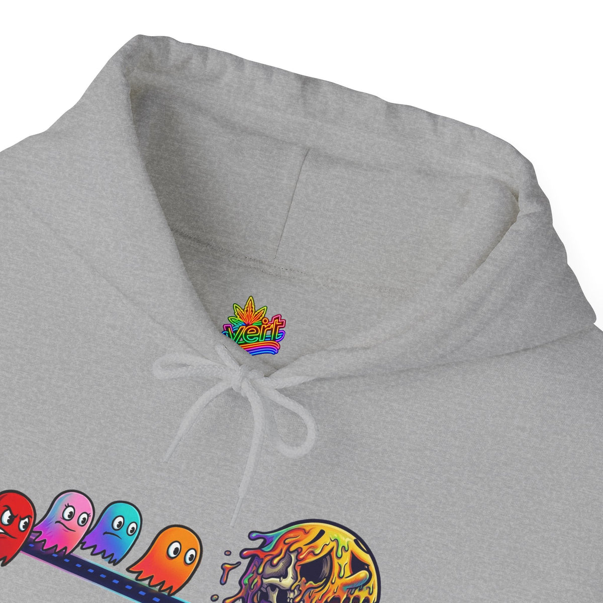 Vert Pac-Man Psychedelic Vintage Style Unisex Graphic Hoodie