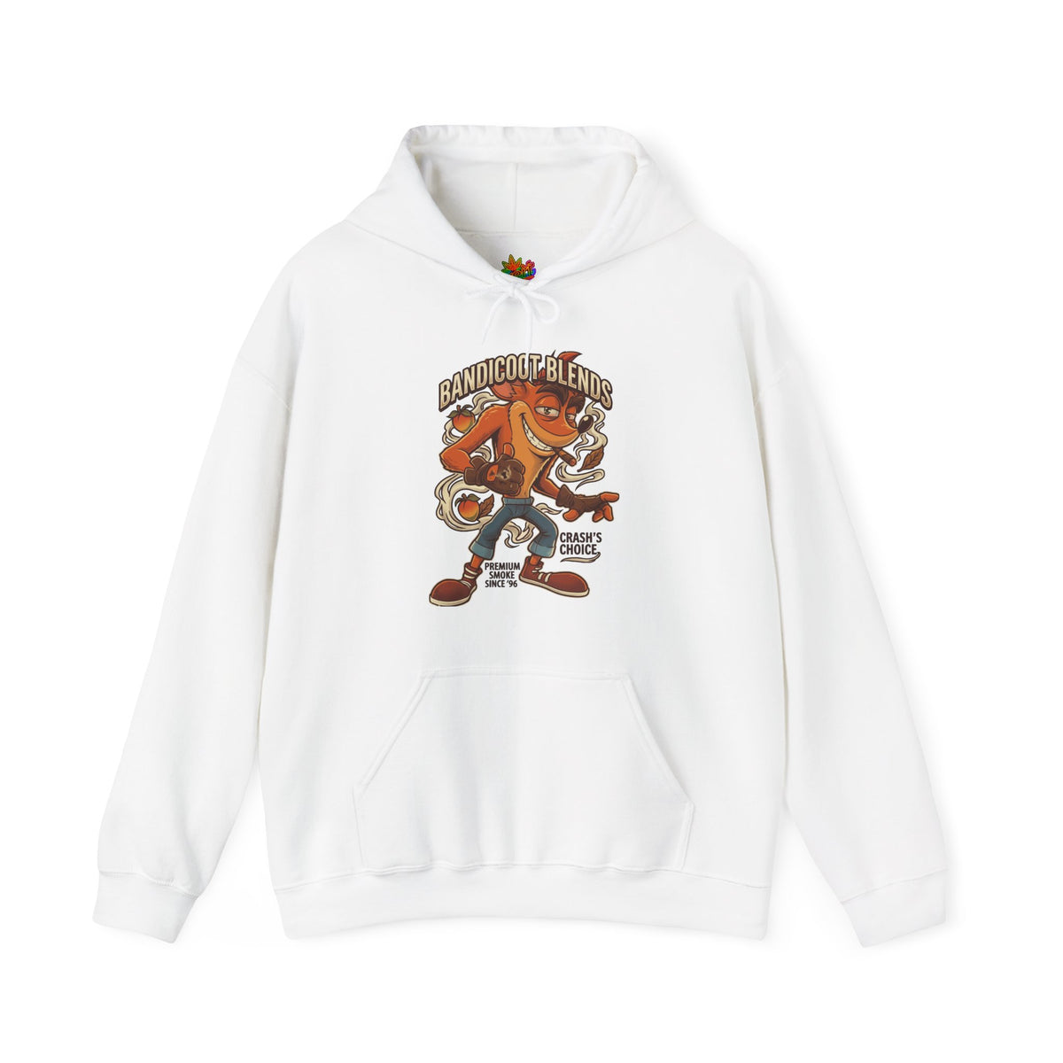 Vert Crash Bandicoot Smoker Vintage Style Unisex Graphic Hoodie