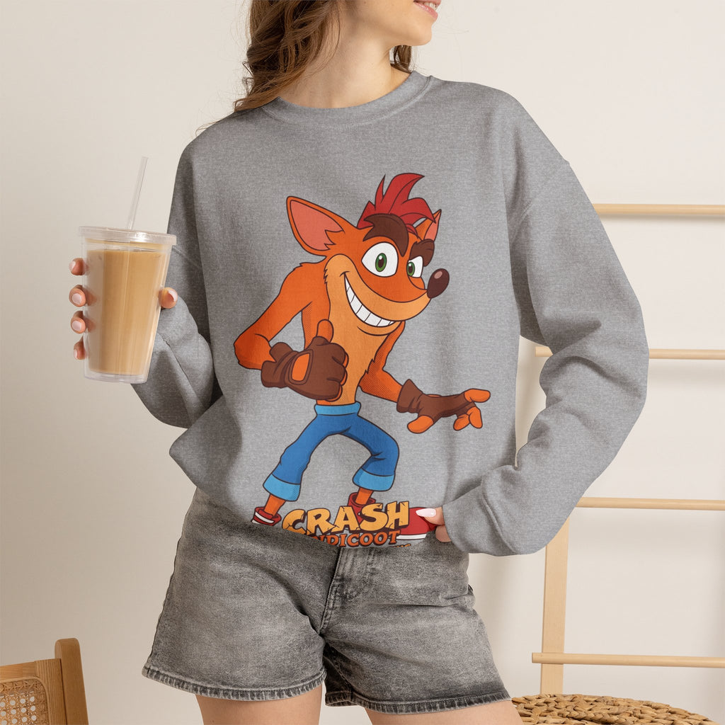 Vert Crash Bandicoot Vintage Style Unisex Graphic Crewneck Sweatshirt