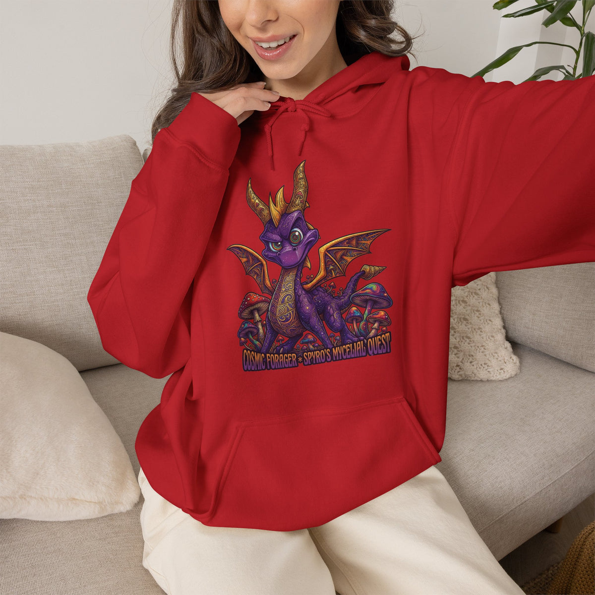 Vert Spyro Psychedelic Vintage Style Unisex Graphic Hoodie