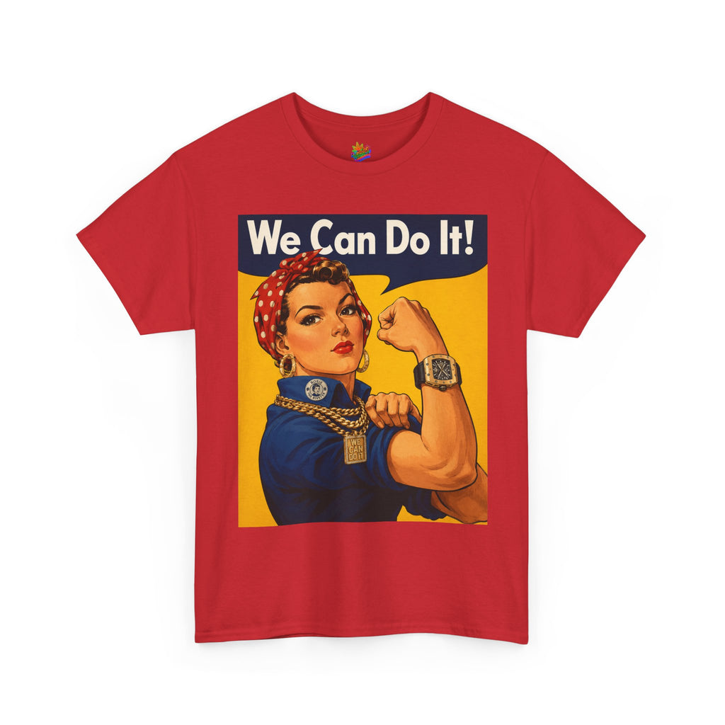Vert "We Can Do It" Vintage Style Unisex Cotton Graphic T-Shirt