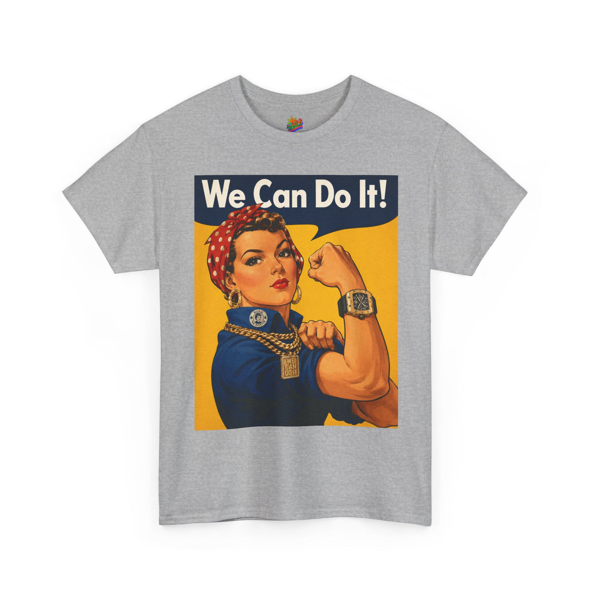Vert "We Can Do It" Vintage Style Unisex Cotton Graphic T-Shirt