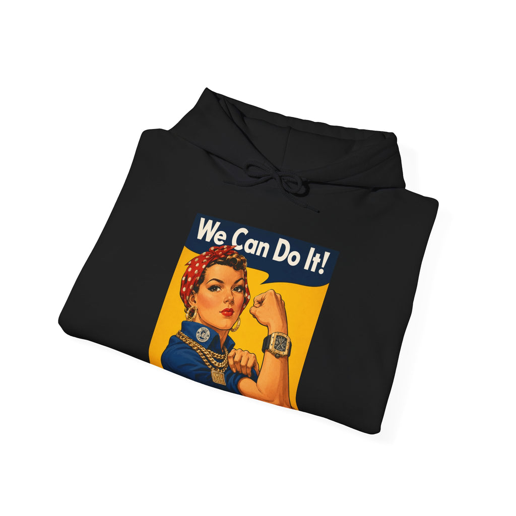 Vert "We Can Do It" Vintage Style Unisex Graphic Hoodie