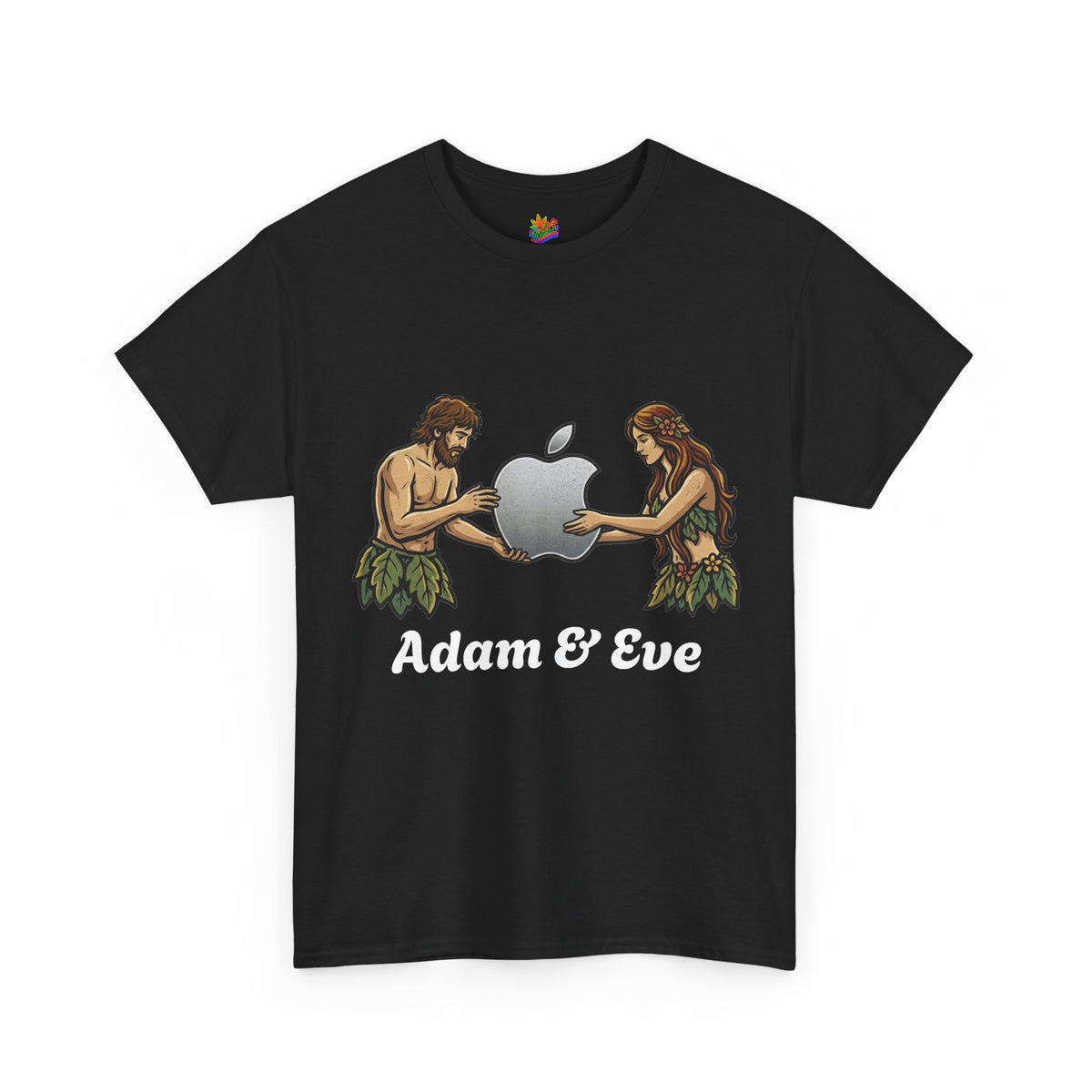 Vert Apple Adam & Eve Parody Vintage Style Unisex Cotton Graphic T-Shirt