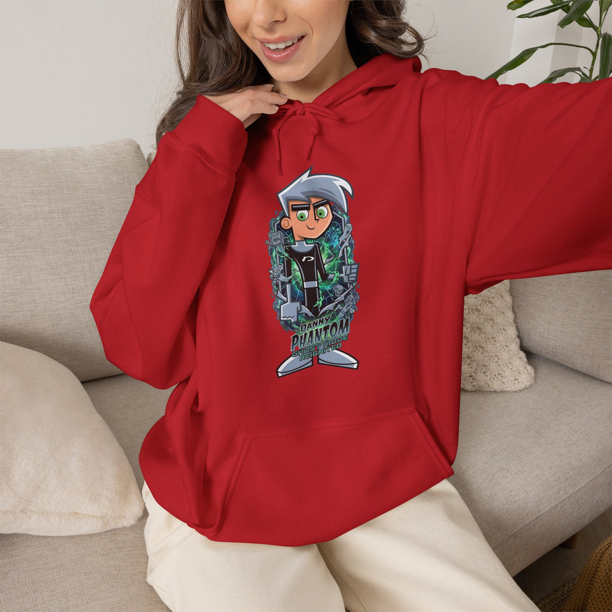 Vert Danny Phantom Vintage Style Unisex Graphic Hoodie