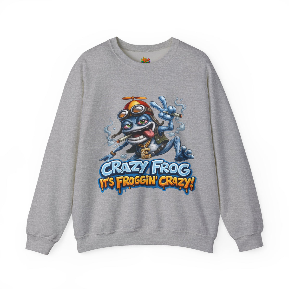 Vert Crazy Frog Smoker Vintage Style Unisex Graphic Crewneck Sweatshirt