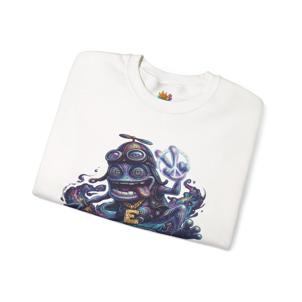 Vert Crazy Frog Psychedelic Vintage Style Unisex Graphic Crewneck Sweatshirt