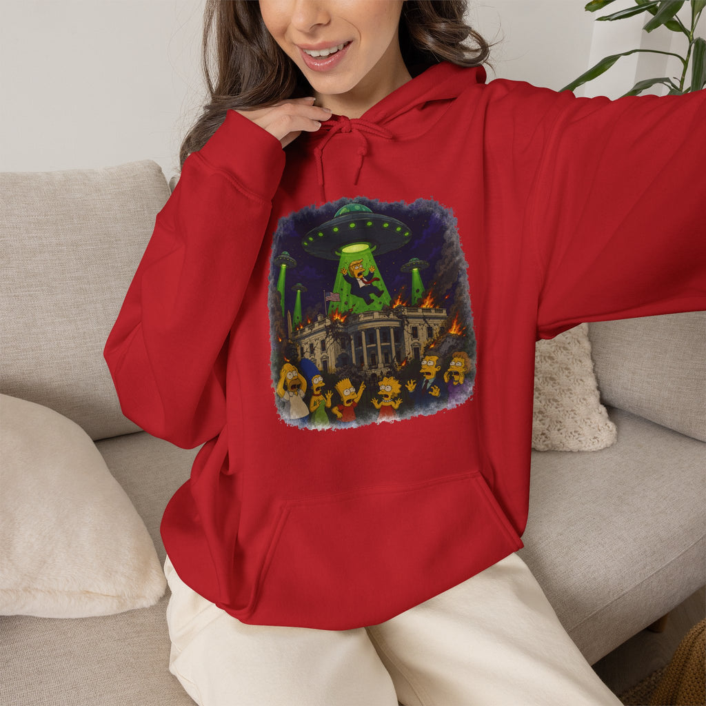 Vert Donald Trump Abduction Vintage Style Unisex Graphic Hoodie