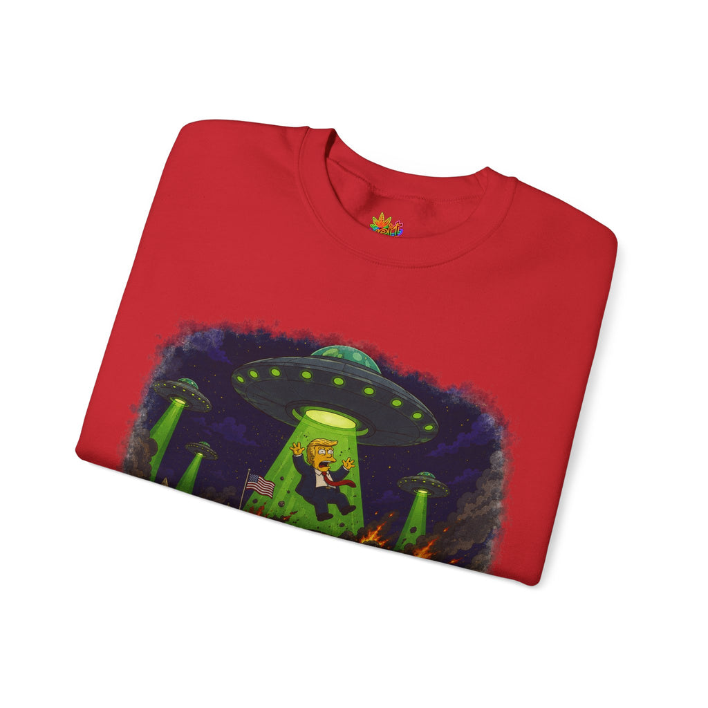 Vert Donald Trump Abduction Vintage Style Unisex Graphic Crewneck Sweatshirt