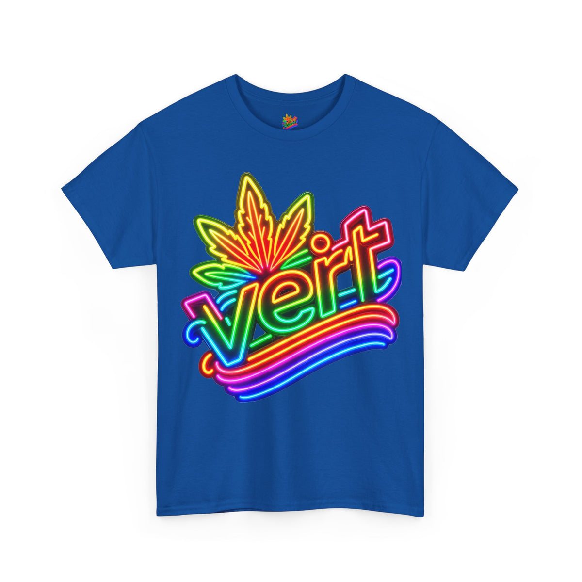 Vert Neon Logo Vintage Style Unisex Cotton Graphic T-Shirt