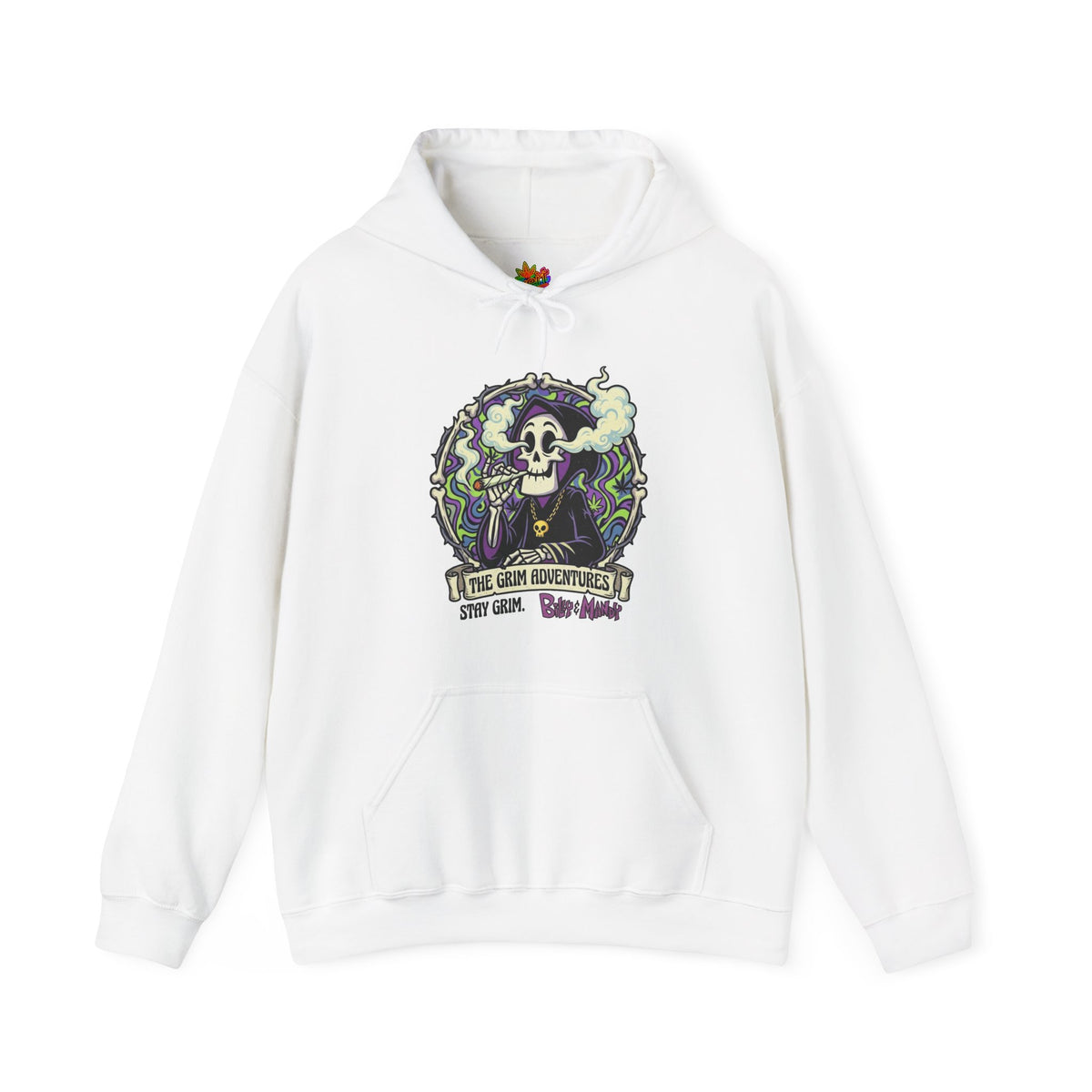 Vert Grim Smoker Vintage Style Unisex Graphic Hoodie