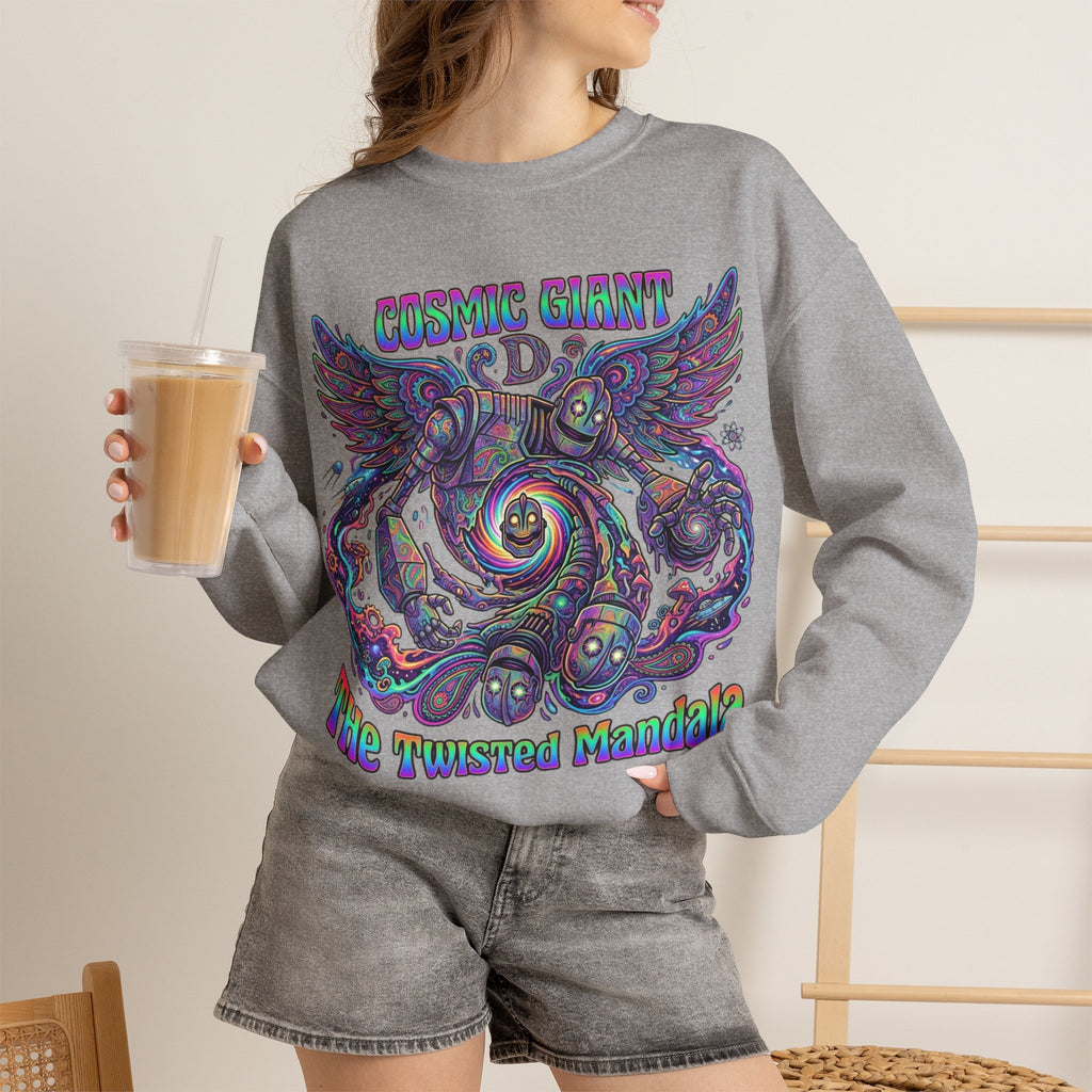 Vert Iron Giant Psychedelic Vintage Style Unisex Graphic Crewneck Sweatshirt