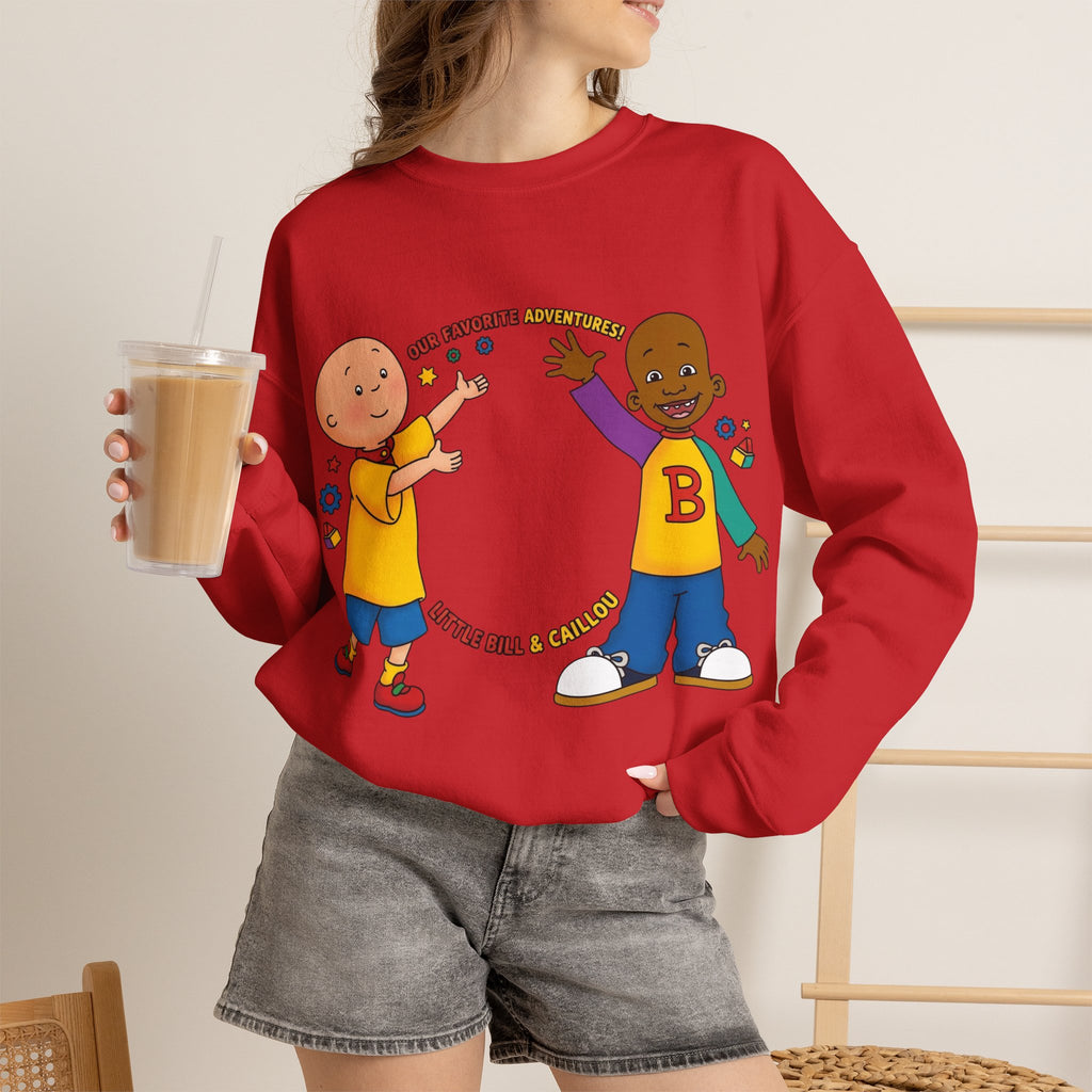 Vert Little Bill & Caillou Vintage Style Unisex Graphic Crewneck Sweatshirt