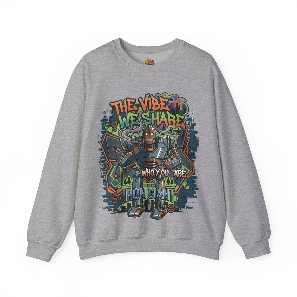 Vert Iron Giant Smoker Vintage Style Unisex Graphic Crewneck Sweatshirt