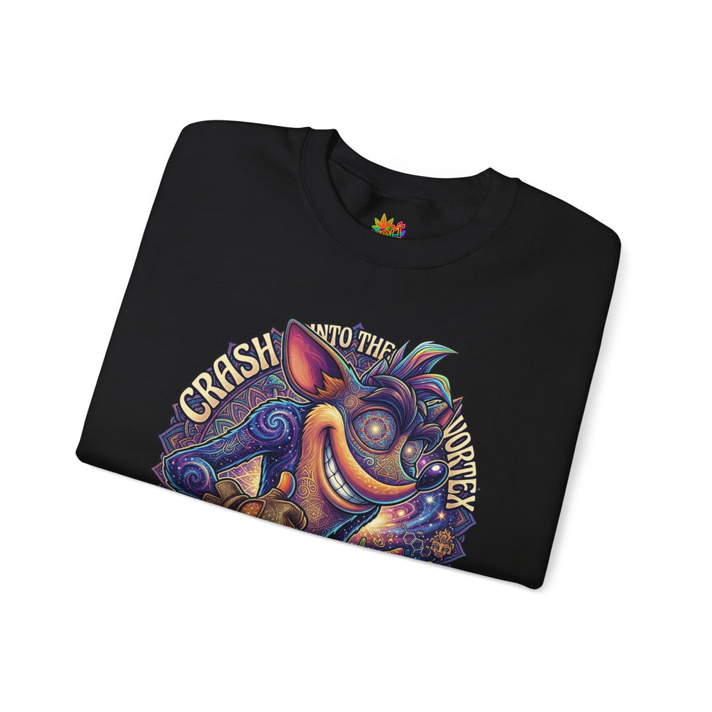 Vert Crash Bandicoot Psychedelic Vintage Style Unisex Graphic Crewneck Sweatshirt