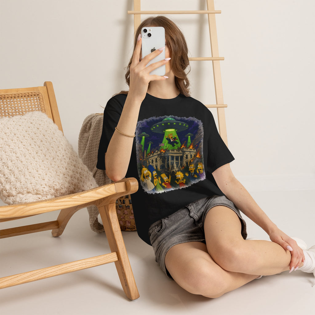 Vert Donald Trump Abduction Vintage Style Unisex Cotton Graphic T-Shirt