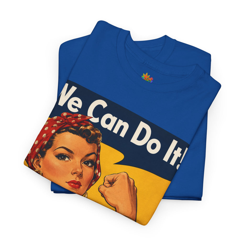 Vert "We Can Do It" Vintage Style Unisex Cotton Graphic T-Shirt