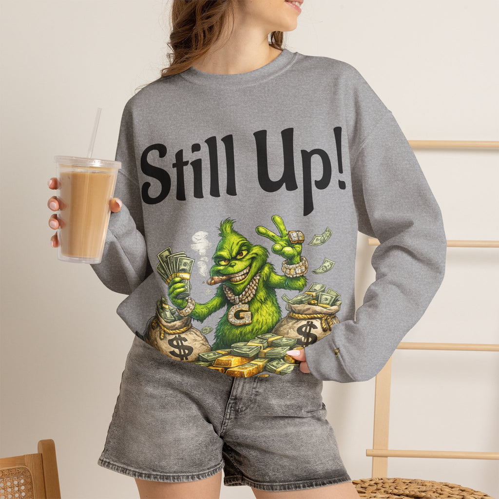 Vert Grinch Smoker Vintage Style Unisex Graphic Crewneck Sweatshirt