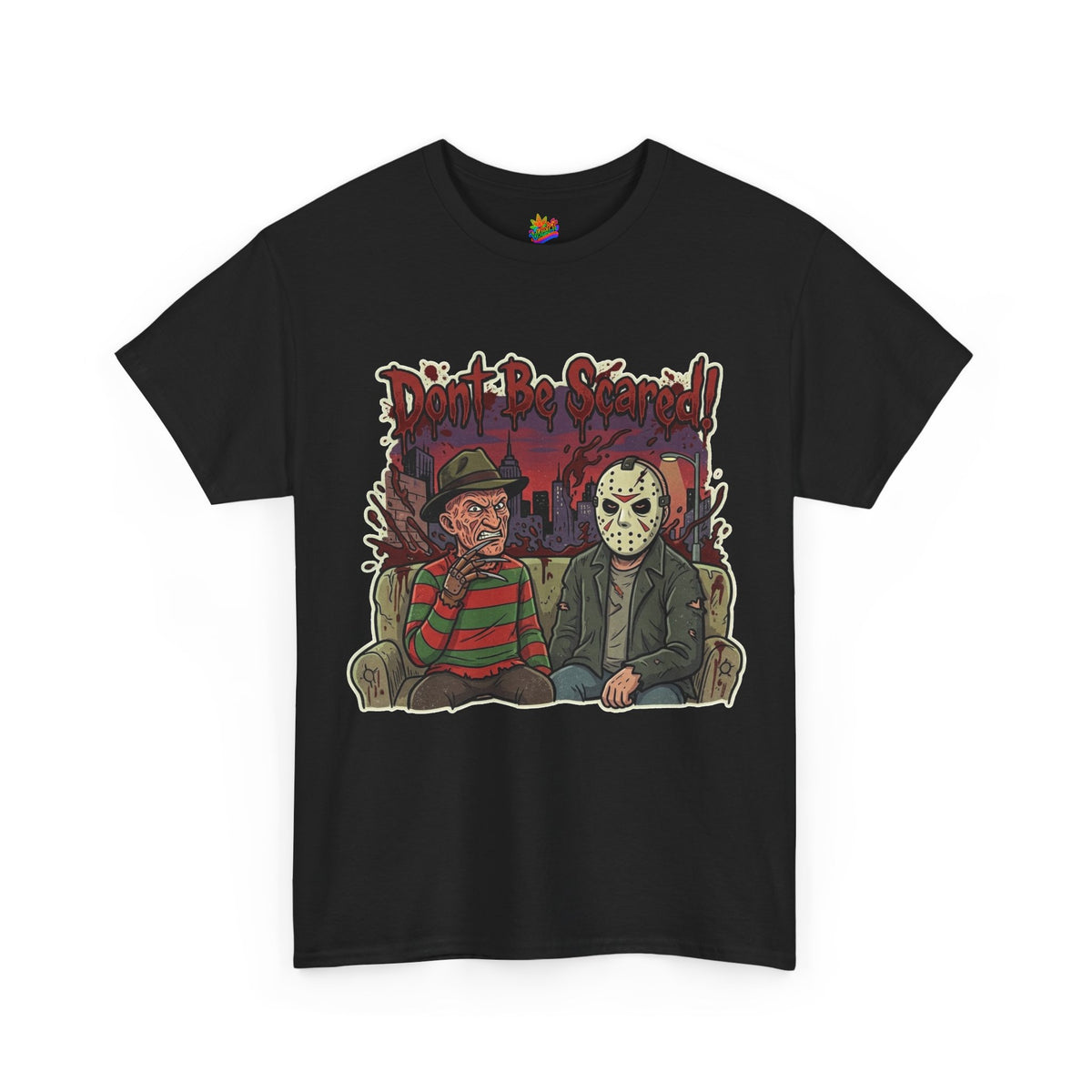 Vert Freddy & Jason Vintage Style Unisex Cotton Graphic T-Shirt