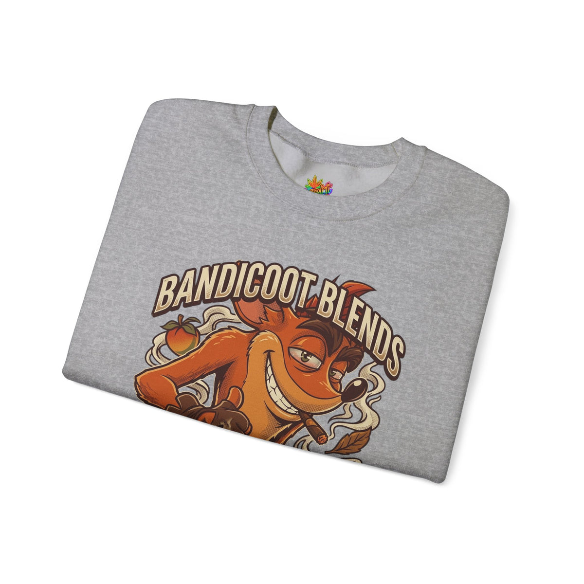Vert Crash Bandicoot Smoker Vintage Style Unisex Graphic Crewneck Sweatshirt