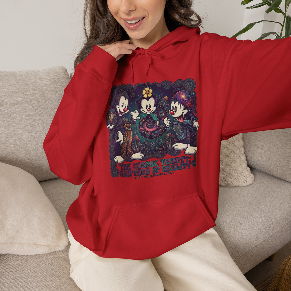 Vert Animaniacs Psychedelic Vintage Style Unisex Graphic Hoodie