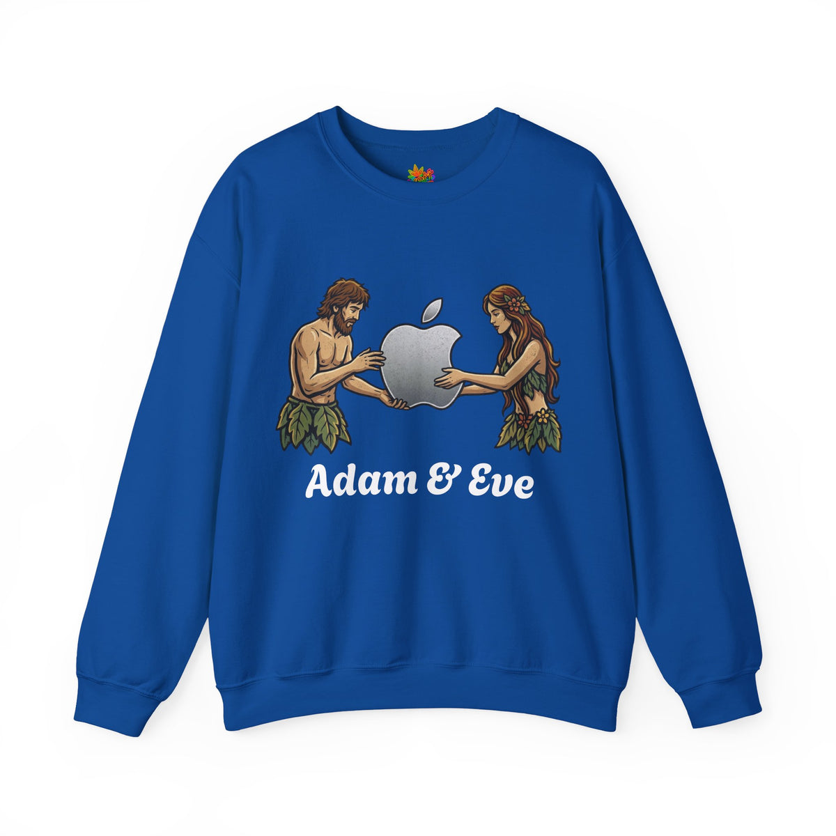 Vert Apple Adam & Eve Parody Vintage Style Unisex Graphic Crewneck Sweatshirt
