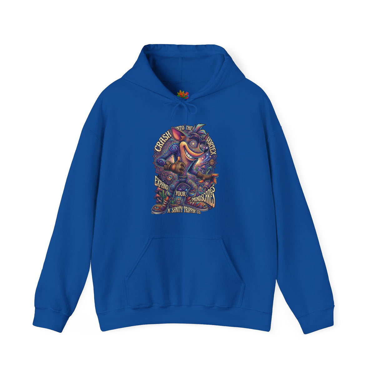 Vert Crash Bandicoot Psychedelic Vintage Style Unisex Graphic Hoodie