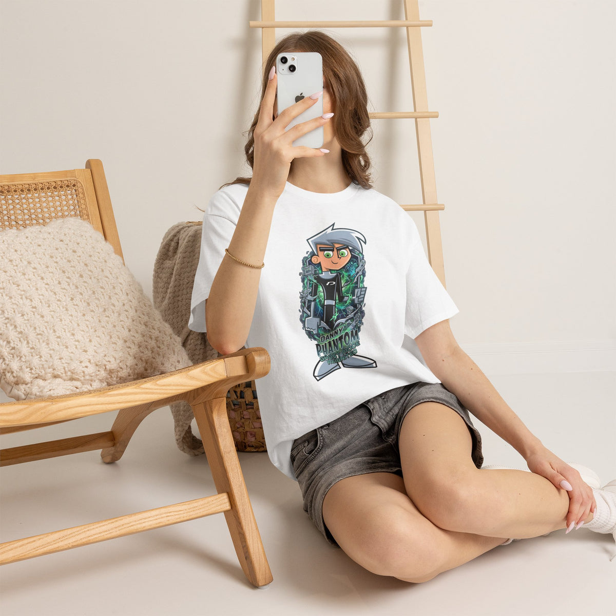 Vert Danny Phantom Basic Vintage Style Unisex Cotton Graphic T-Shirt